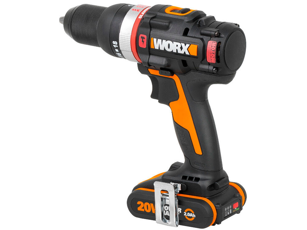 Wiertarko-wkrętarka WORX Power Share WXJCR.9 silnik bezszczotkowy 18-stopniowa regulacja momentu obrotowego