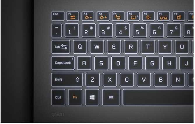 Laptop LG Gram 15Z90N-V - Klawiatura z podświetleniem