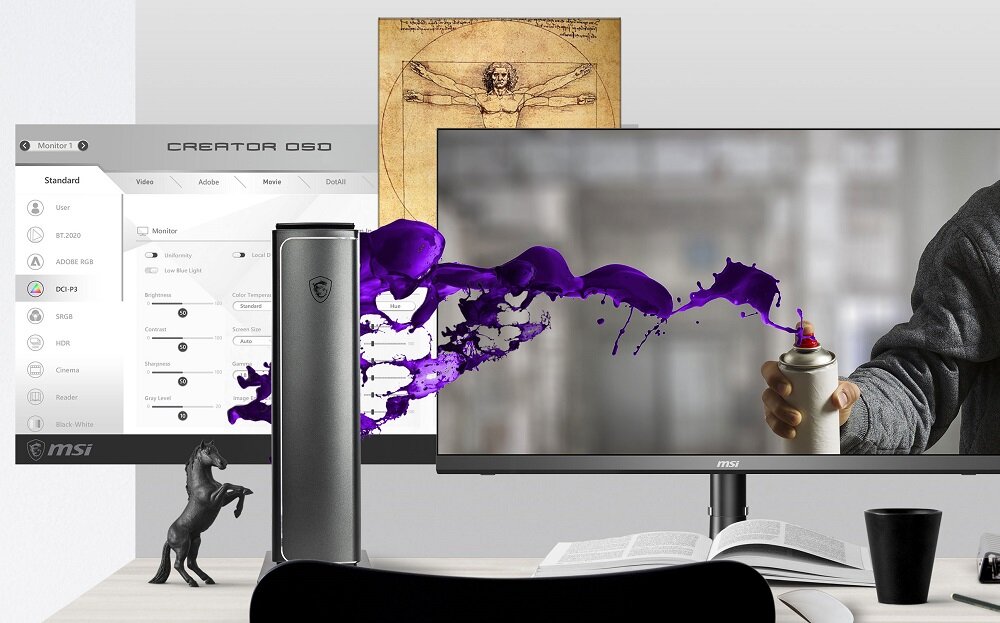 Monitor MSI Creator PS321QR - Wysoka jasność ekranu lepsze kontrasty i nasycenie