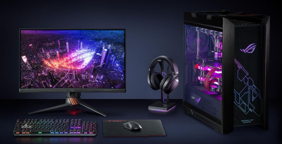 Stojak na słuchawki ASUS ROG Throne Qi - ASUS Aura Sync