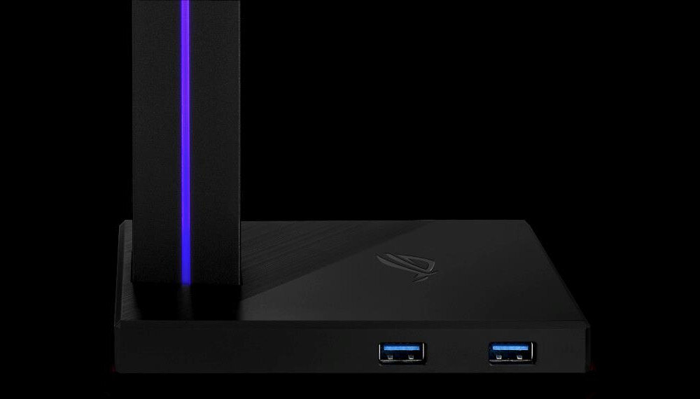 Stojak na słuchawki ASUS ROG Throne Qi - hub USB z dwoma gniazdami USB 3.1