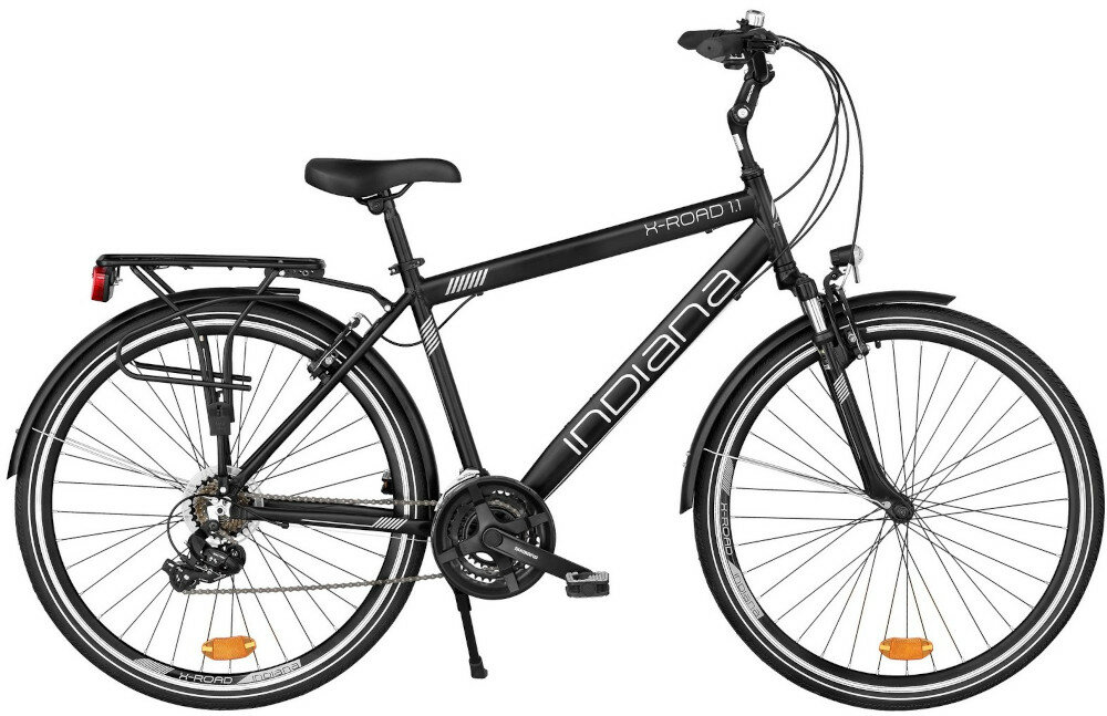 Rower INDIANA X-Road 1.1 M19 Grafitowo-czerwony wyglad front