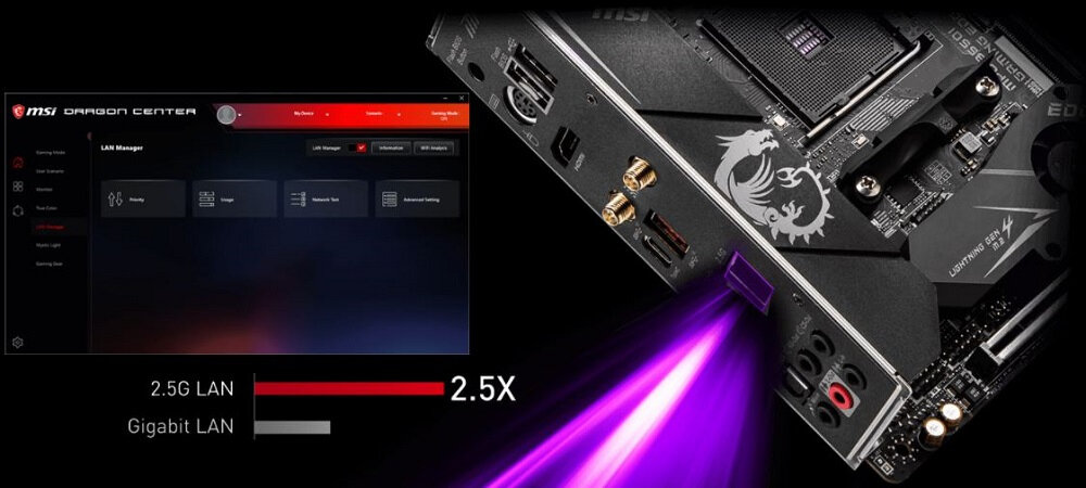 Płyta główna MSI MPG B550I Gaming Edge WiFi  - podswietlenie 