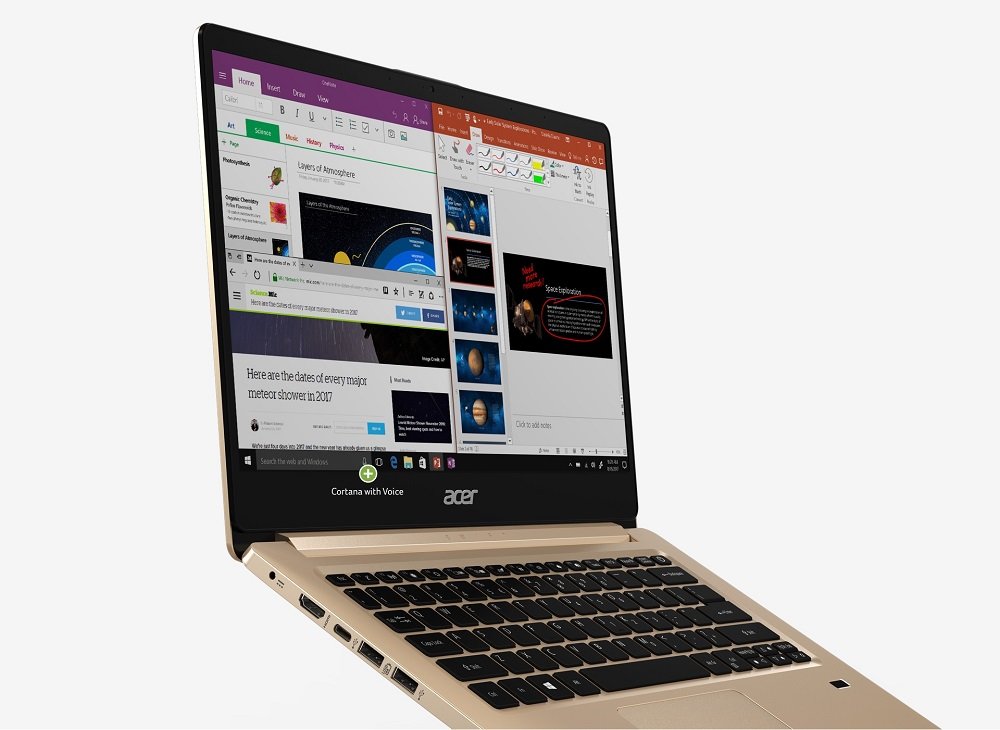 Laptop ACER Swift 1 Zainstalowany system Windows Windows Hello czytnik lini papilarnych