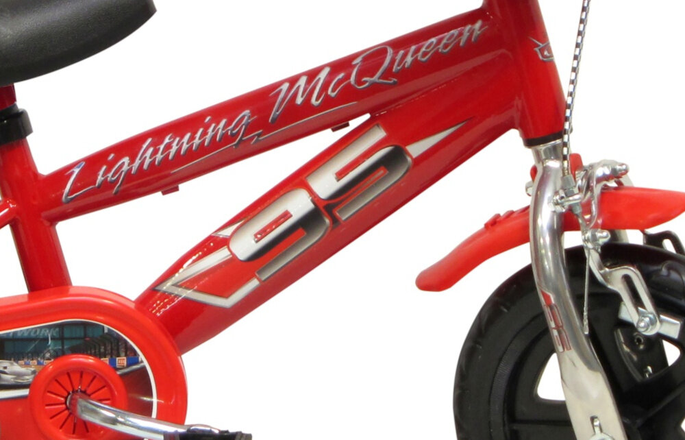 Rower dziecięcy DISNEY Auta 10 cali dla chłopca rama stalowa dostosowana geometria do najmłodszych bardzo lekki waga 5,8 kg