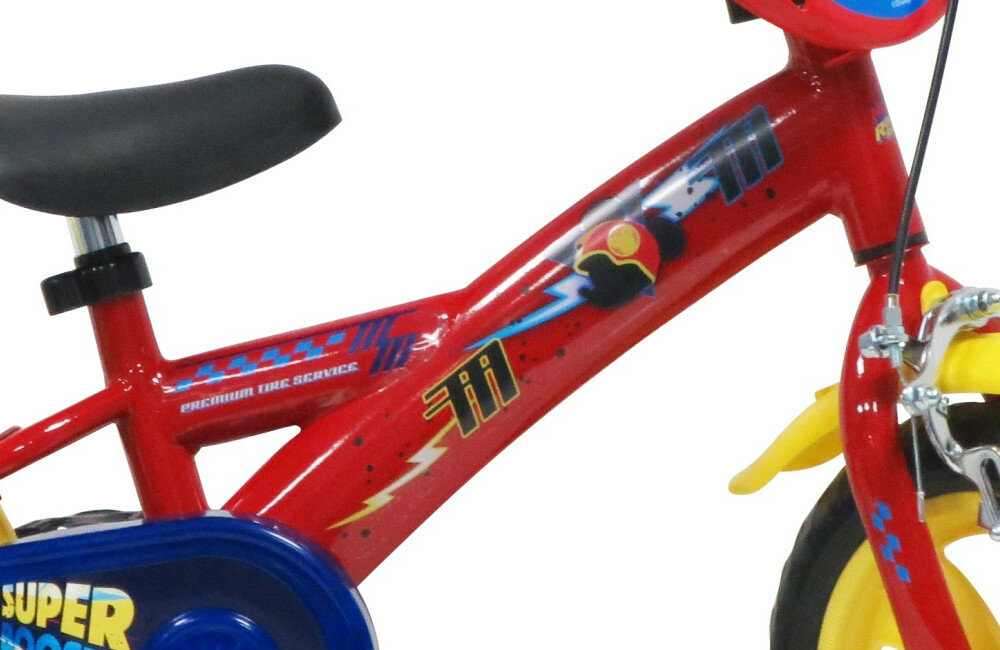 Rower DISNEY Miki i raźni rajdowcy 12 Czerwono-żółty rama