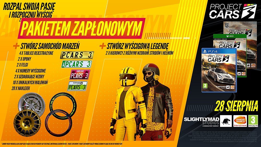 gry PC ps4 xbox 2019 2020 komputerowe na komputer najlepsze Project CARS 3