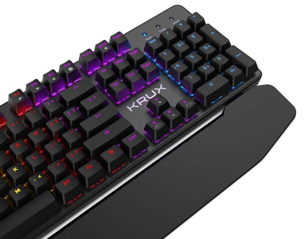 Klawiatura KRUX Meteor RGB Outemu Brown - podpórka