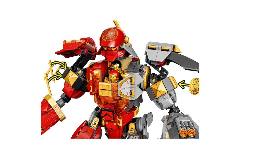 LEGO Ninjago Mech z ognia i kamienia 71720 kreatywna zabawa prawidłowy rozwój merytoryczny dziecka klocki figurki minifigurki bez baterii