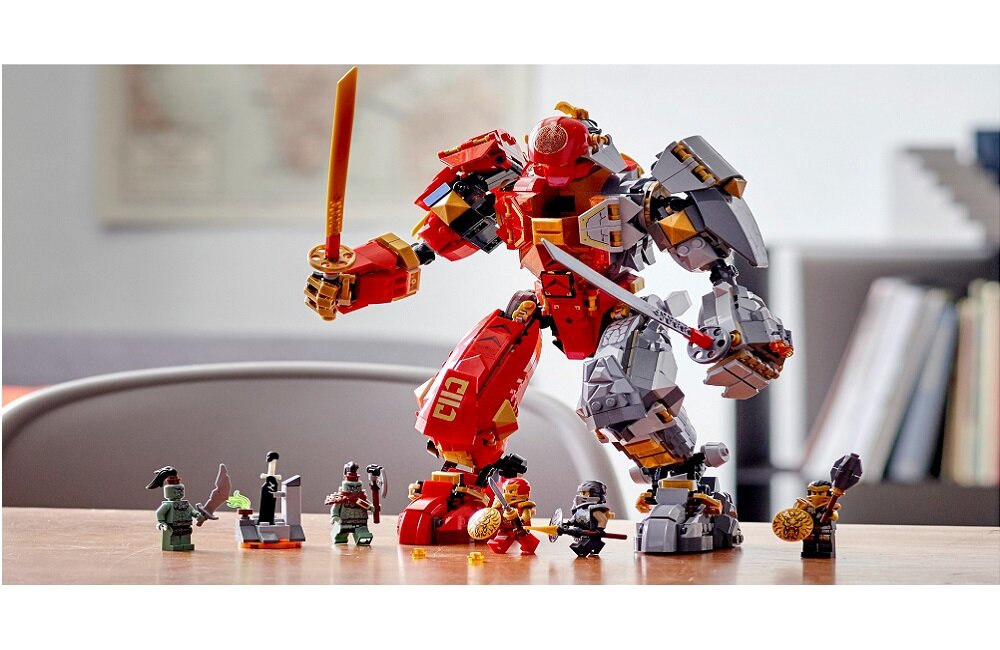 LEGO Ninjago Mech z ognia i kamienia 71720 kreatywna zabawa prawidłowy rozwój merytoryczny dziecka klocki figurki minifigurki Cloe