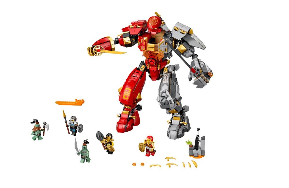 LEGO Ninjago Mech z ognia i kamienia 71720 kreatywna zabawa prawidłowy rozwój merytoryczny dziecka klocki figurki minifigurki wysoka jakość dopasowane klocki