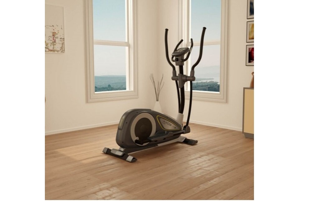 Orbitrek magnetyczny KETTLER Axos Nova P Wytrzymała konstrukcja niski poziom hałasu płynna cicha praca Sterowanie oporem Mocna regulacja wypoziomowania urządzenia stalowa rama