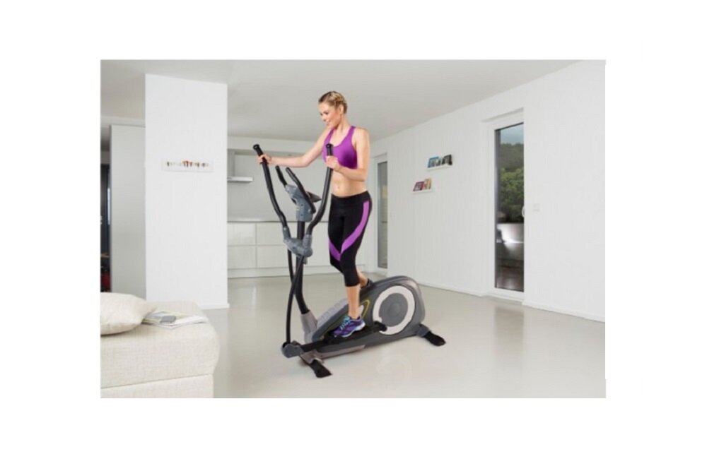 Orbitrek magnetyczny KETTLER Axos Nova P Wytrzymała konstrukcja niski poziom hałasu płynna cicha praca Sterowanie oporem Mocna regulacja wypoziomowania urządzenia stalowa rama