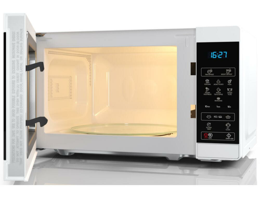 SHARP-YC-MS02E-W kuchenka mikrofalowa talerz obrotowy równomierne grzanie oświetlenie