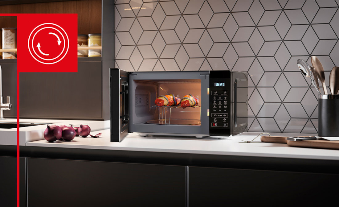 Kuchenka mikrofalowa SHARP YC-MG02E-B talerz obrotowy