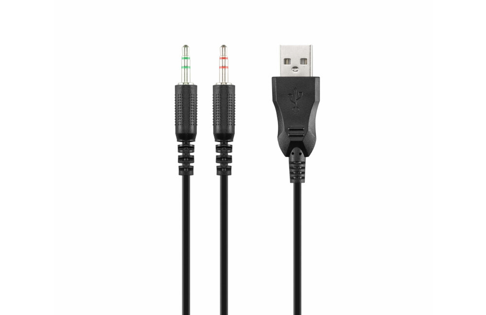 Słuchawki AULA Cold Flame Gaming podłączenie regulacja głośności wytrzymałość oplot