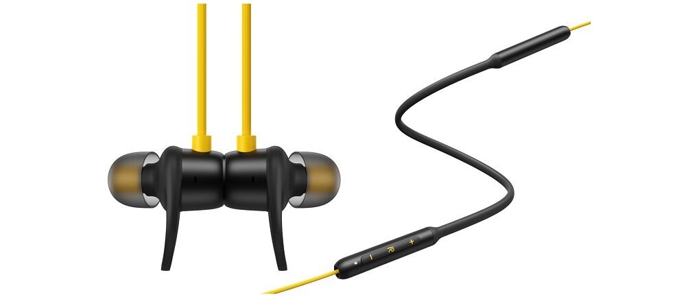 Słuchawki dokanałowe REALME Buds Wireless Żółty wbudowany magnes