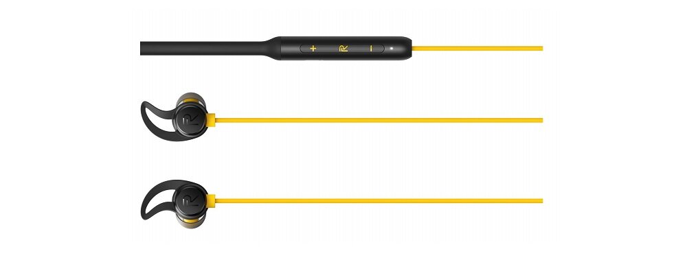 Słuchawki dokanałowe REALME Buds Wireless Żółty widok regulacja sterowanie