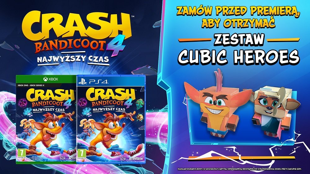 Crash Bandicoot 4 Najwyższy Czas Gra XBOX-ONE przedsprzedaż figurki
