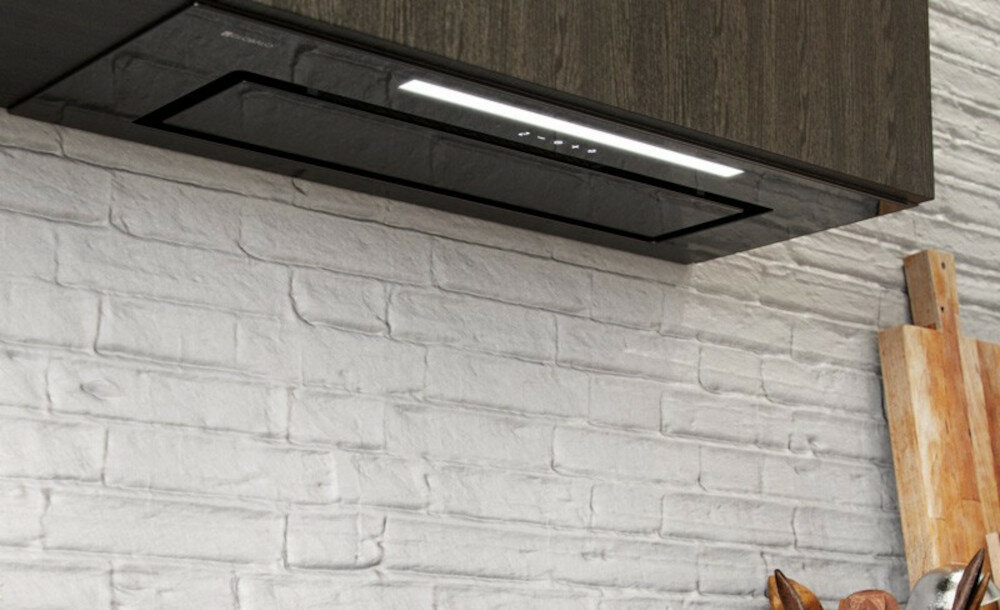 Okap GLOBALO Senturo 60.2 Black światło led pasek oświetlenie 