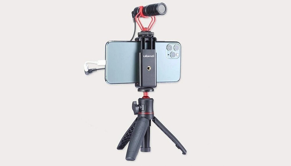 Zestaw VLOG do telefonu ULANZI Combo mikrofon uchwyt statyw fotografia nagrywnie filmy youtube vloger dźwięk