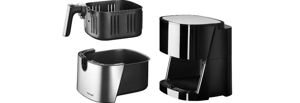 Frytkownica beztłuszczowa CONCEPT FR5000 Air Fryer 5 litrowy koszyk wygodna zdrowe smazenie piec grillowanie frytki mieso warzywa deser
