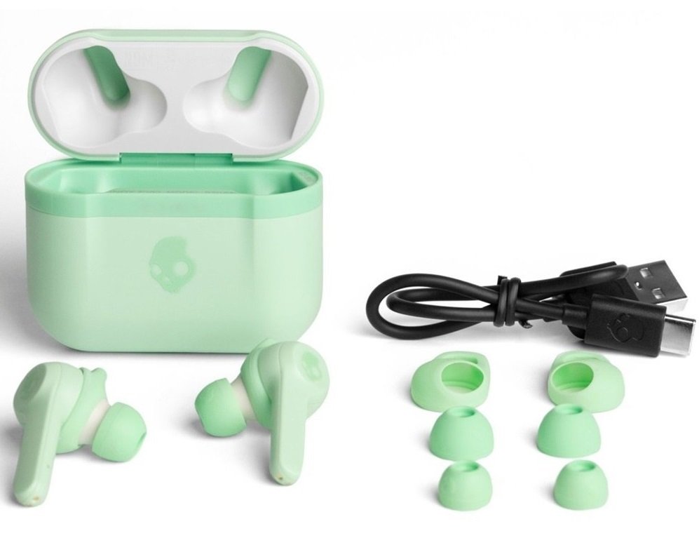 Słuchawki dokanałowe SKULLCANDY Indy Evo Zielony lokalizator Tile aplikacja