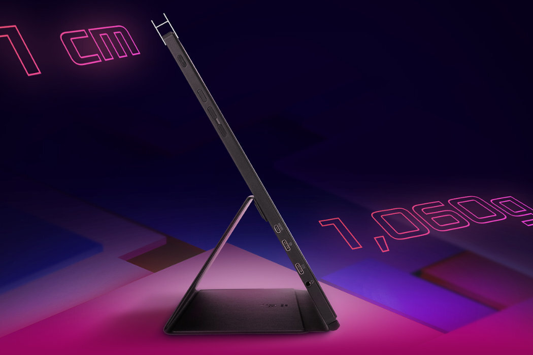 Monitor ASUS ROG Strix XG17AHP gaming gry rozgrywka przenośny mobilny statyw etui głośniki ekran płynne zabawa studio podróż wyposażenie
