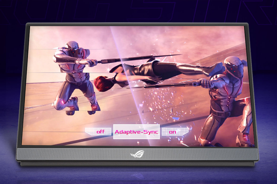Monitor ASUS ROG Strix XG17AHP gaming gry rozgrywka przenośny mobilny statyw etui głośniki ekran płynne zabawa studio podróż wyposażenie