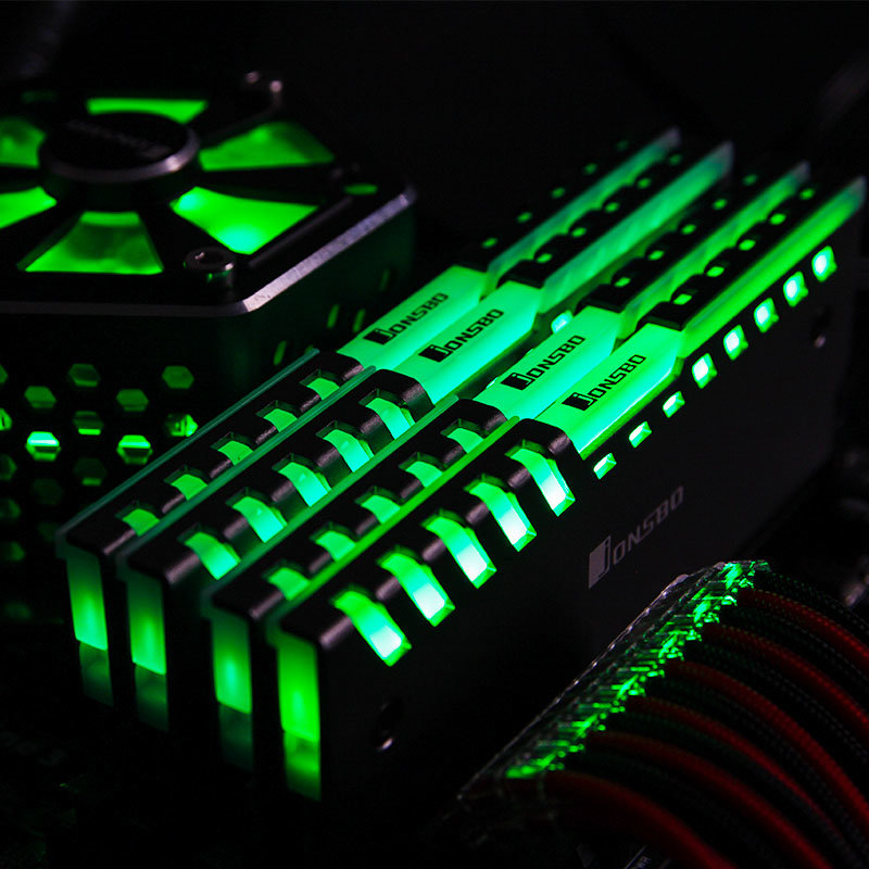 Chłodzenie RAM JONSBO NC-2 Srebrny Podświetlenie Zielone