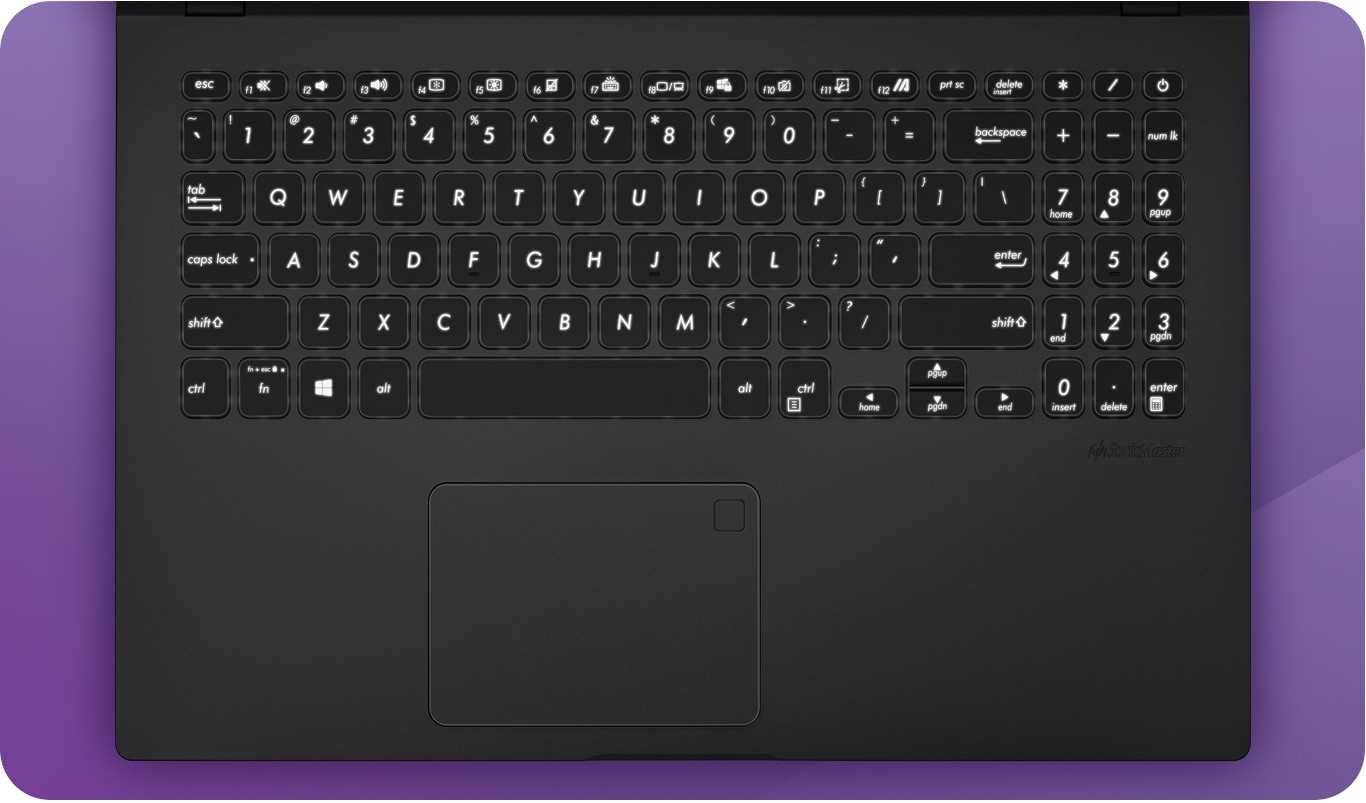 Laptop ASUS A509JA - klawiatura numeryczna 