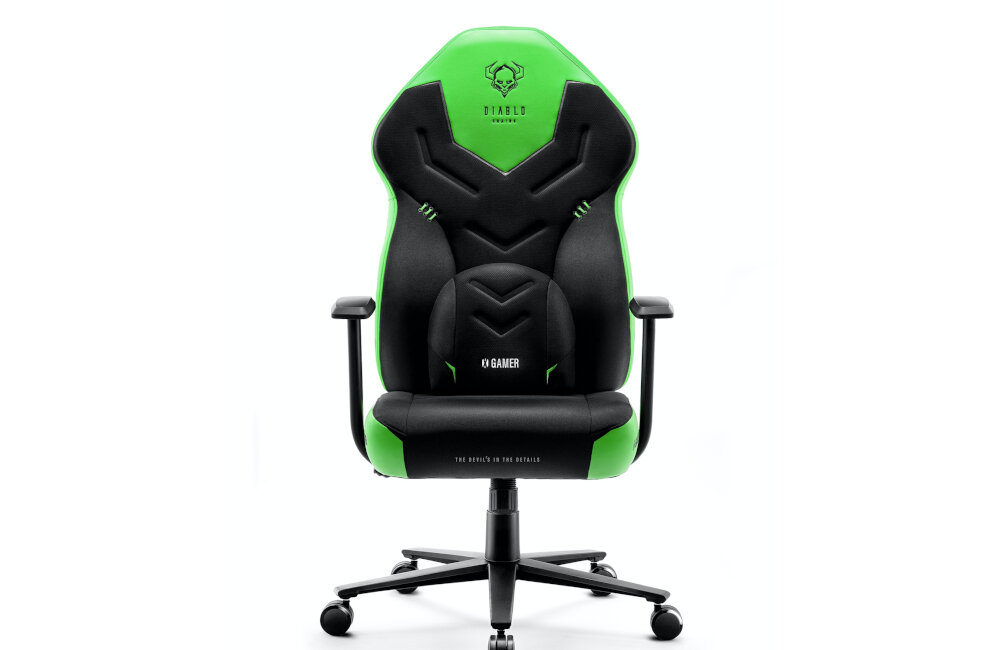 Fotel DIABLO CHAIRS X-Gamer 2.0 (L) czarno-zielony wypełnienie pianka