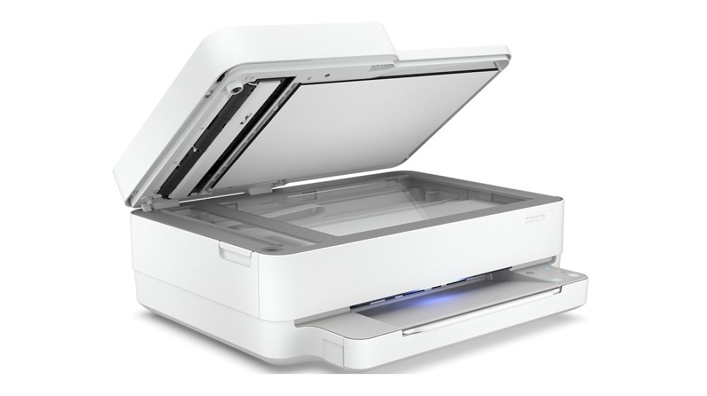 Urządzenie wielofunkcyjne HP Deskjet Ink Advantage 6475 widok skaner otwarte urządzenie