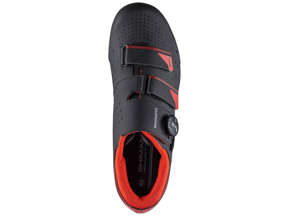 Buty rowerowe SHIMANO SH-RP400SL7 Czarno-czerwony rozmiar 41 do jazdy na rowerze do chodzenia podeszwa z miekkiego tworzywa sztucznego odpowiednia przyczepnosc