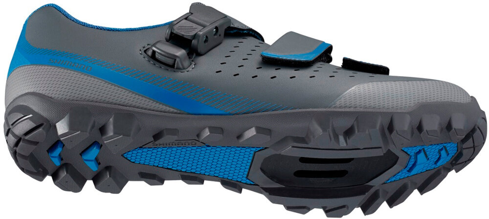 Buty rowerowe SHIMANO SH-ME301WG1 Szaro-niebieski rozmiar 37 do jazdy na rowerze do chodzenia podeszwa z miekkiego tworzywa sztucznego dobra przyczepnosc na nierownych nawierzchniach