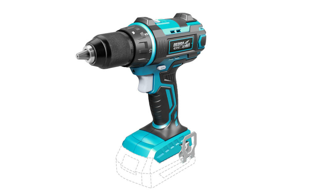 DEDRA-DED7019 wiertarka wkrętarka narzędzie wkręcanie wiercenie udar mechaniczny obudowa odporność uszkodzenia promieniowanie ergonomia komfort waga uchwyt oświetlenie led