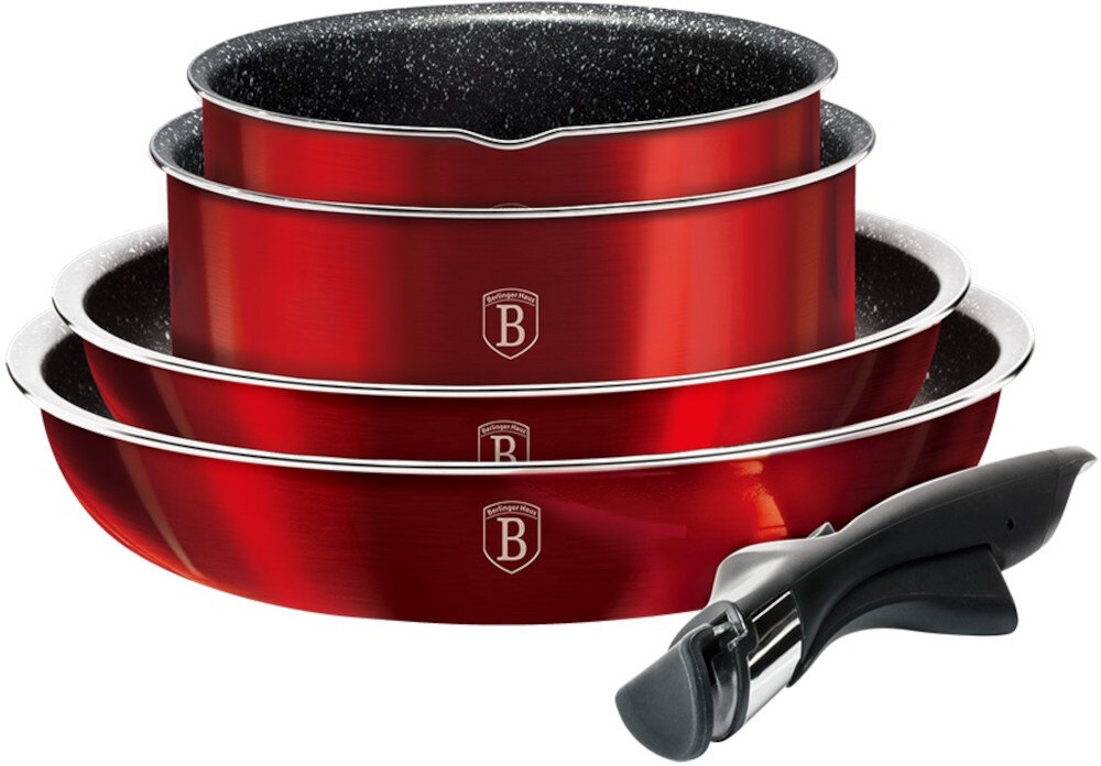Zestaw garnkow BERLINGER HAUS Metallic Line Burgundy Edition BH-6145 (9 elementow)
