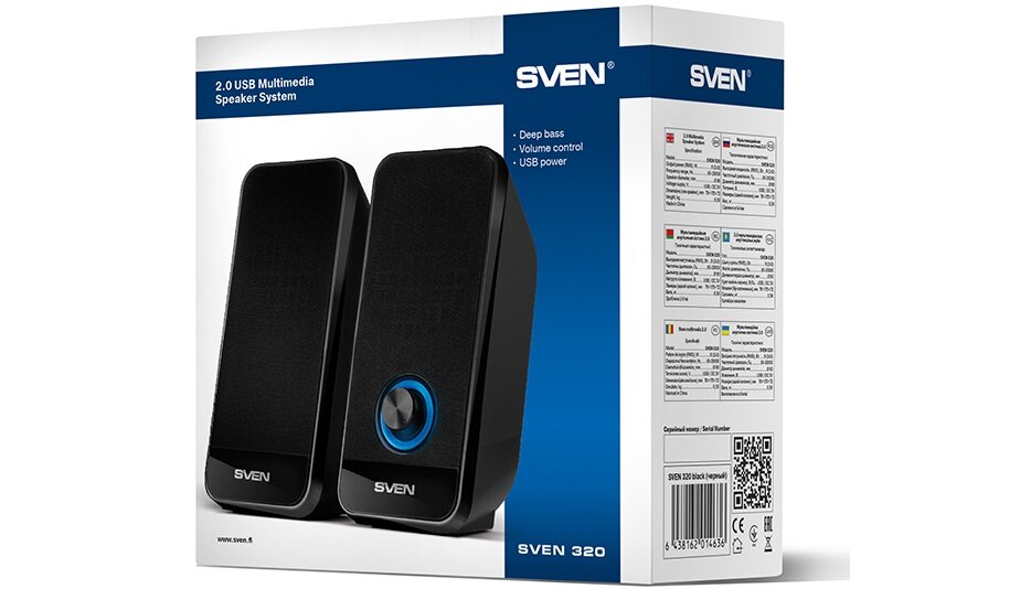 Głośniki SVEN 320 nowoczesny design modernistyczna forma kompaktowe wymiary