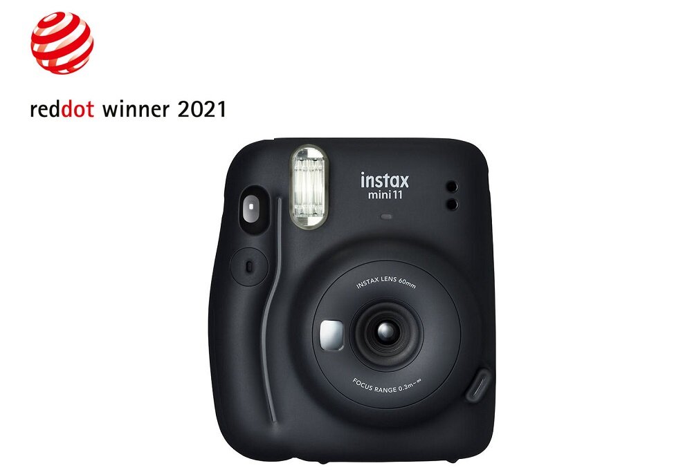 Aparat FUJIFILM Instax Mini 11 zdjęcia obiektyw ekran wizjer ogniskowa przysłona migawka obudowa bateria zasilanie filmy nagrywanie rozdzielczość matryca rozmiar przekątna tryby iso montaż lampa światło przyciski sterowanie menu kontrast jasność balans bieli filtry cmos karta pliki format zapis seria
