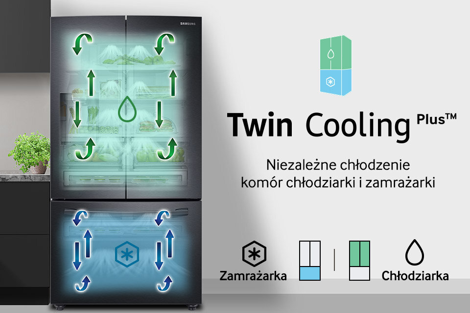 Niezależne chłodzenie komór chłodziarki i zamrażarki
