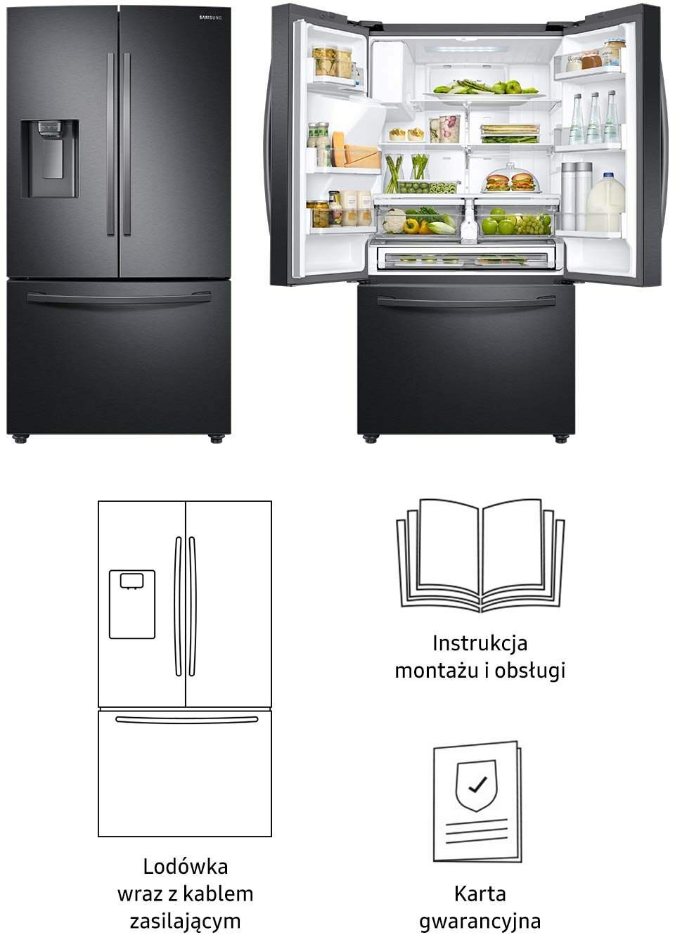 W opakowaniu dodatkowo karta gwarancyjna oraz instrukcja obsługi i montażu