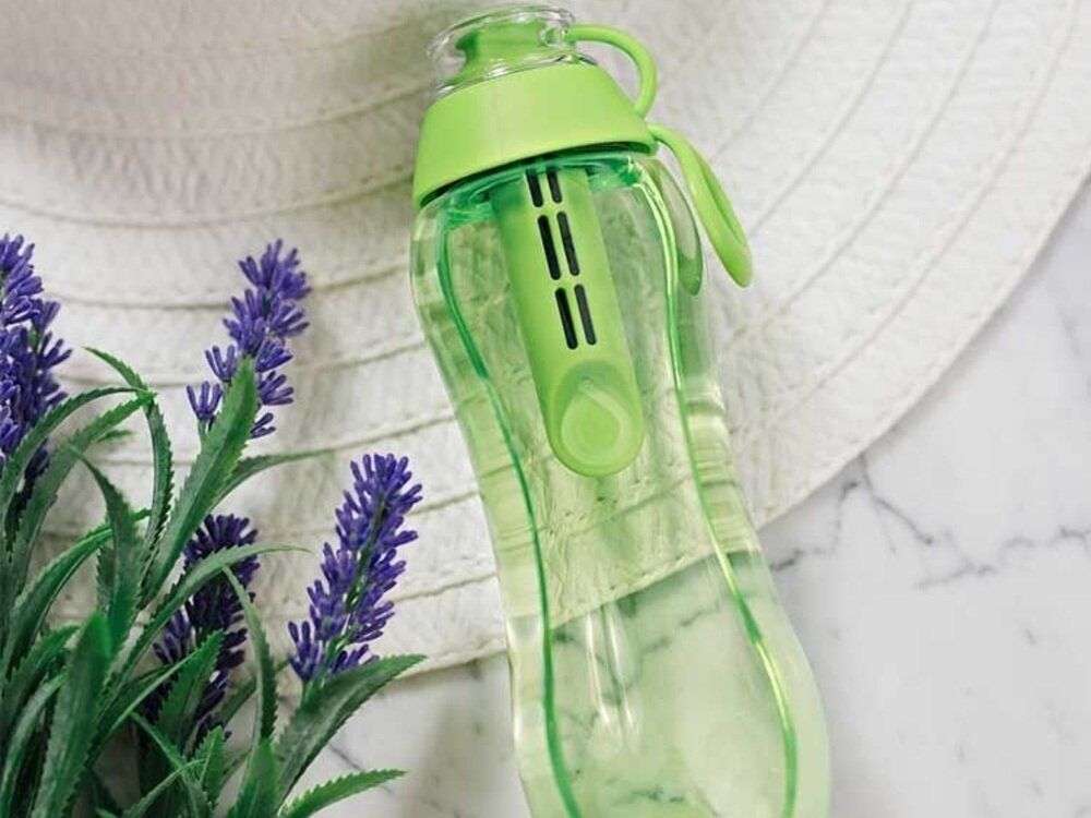 Butelka filtrująca DAFI Soft 300 ml Zielony + filtr węglowy wymienny filtr węglowy, usuwanie nieprzyjemnego smaku i zapachu, naturalne składniki