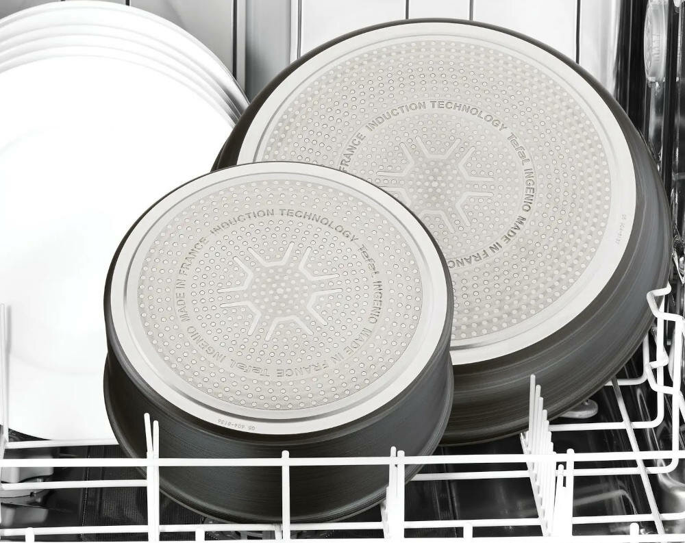 Zestaw patelni TEFAL Ingenio Titanium Fusion L6839053 (3 elementy) mozliwosci czyszczenie wygodne mycie w zmywarce