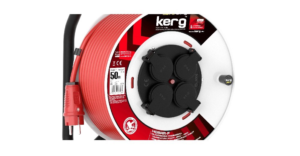 Przedłużacz KERG W2214 (50 m, 3x 2.5mm) front gniazda