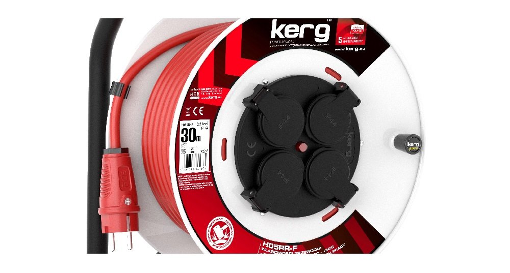 Przedłużacz KERG W2218 (30 m, 3x 2.5mm) front gniazda