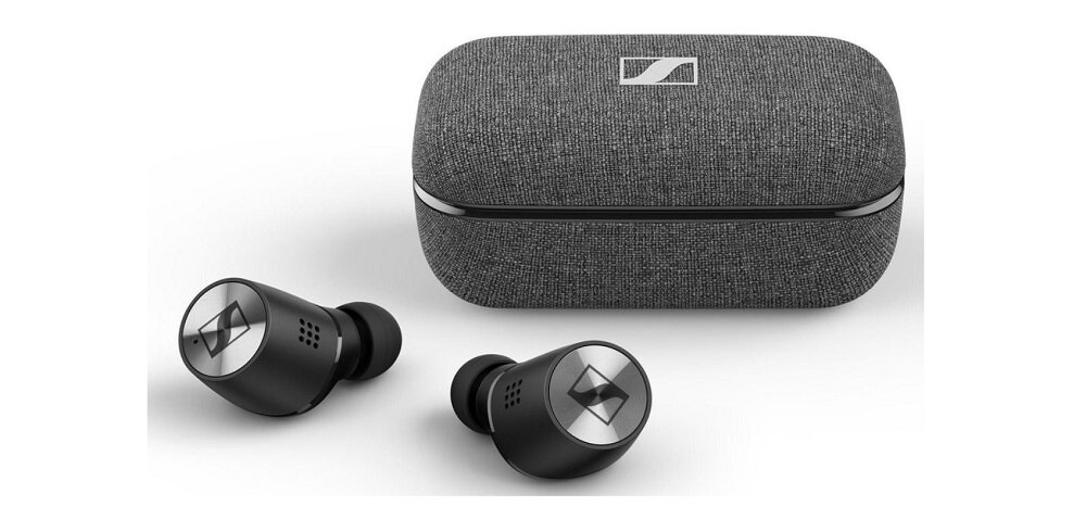 Słuchawki dokanałowe SENNHEISER Momentum TWS 2 Czarny widok ogólny zestaw skos