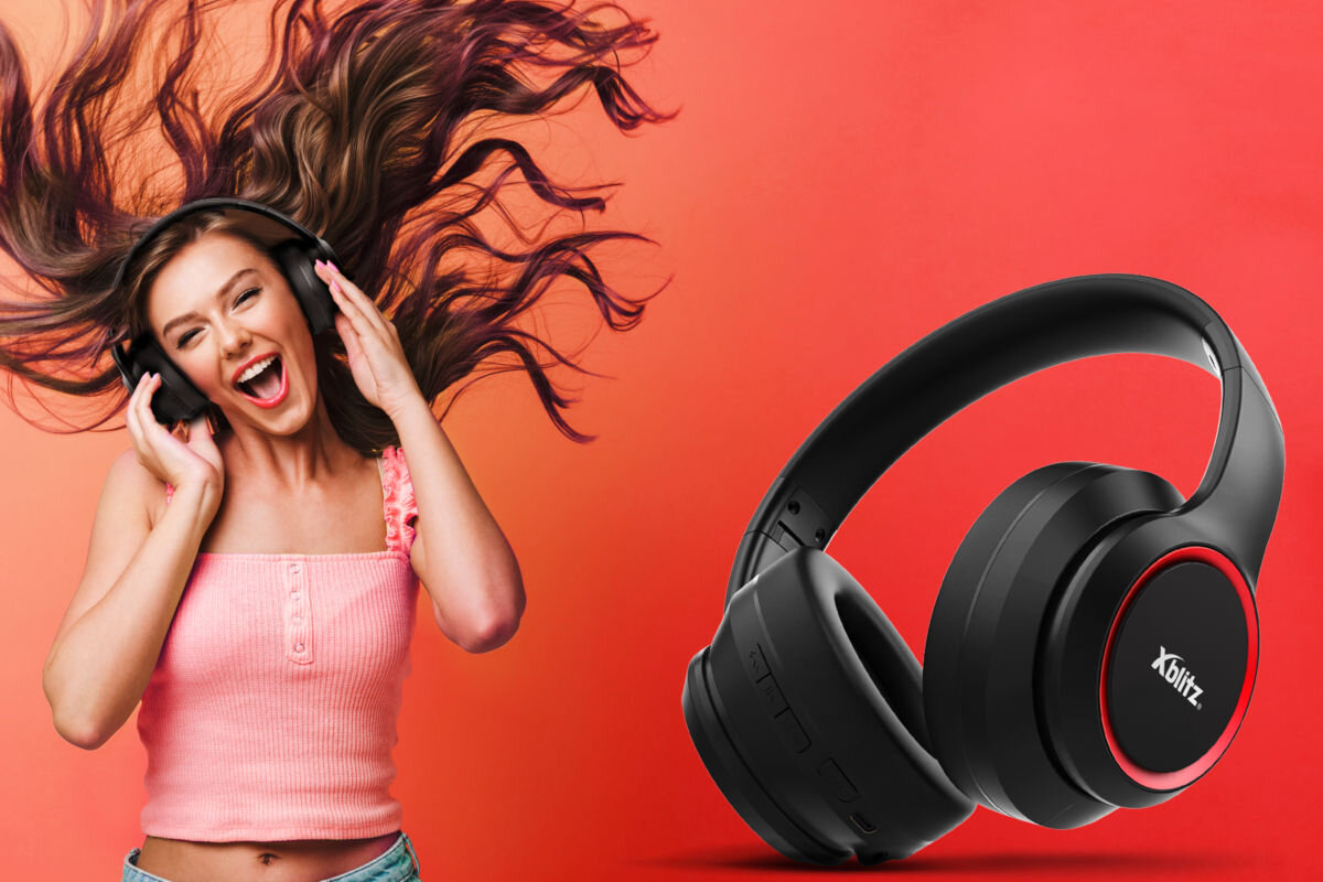 Sluchawki nauszne XBLITZ Beast Czarno-czerwony bluetooth zasieg