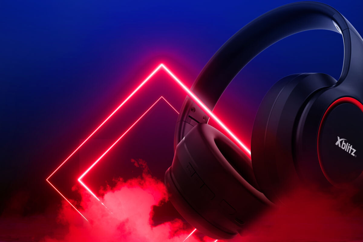 Sluchawki nauszne XBLITZ Beast Czarno-czerwony bas