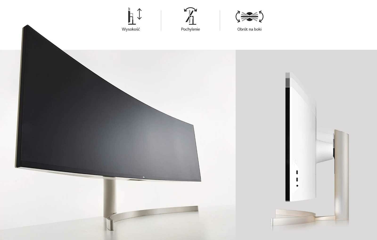 Monitor LG 49WL95C 49 5120x1440px IPS Curved - ergonomia