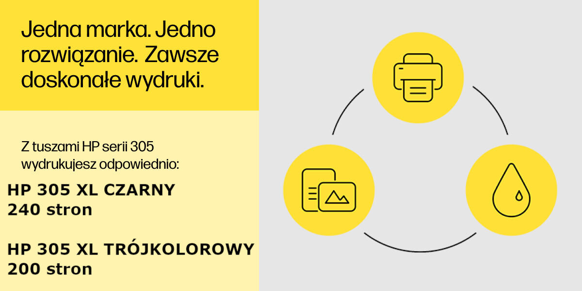 HP 305 XL Instant Ink Czarny 4 ml 3YM62AE oryginalny niezawodność intensywne kolory długotrwałe rezultaty idealnie dopasowany do konkretnego modelu drukarki
wydruki odporne na blaknięcie odpowiedzialna produkcja opakowania wykonane z materiałów nadających się do recyklinu
wydajność na poziomie do 120 stron dla wkładu czarnego oraz do 100 stron dla tuszu trójkolorowego